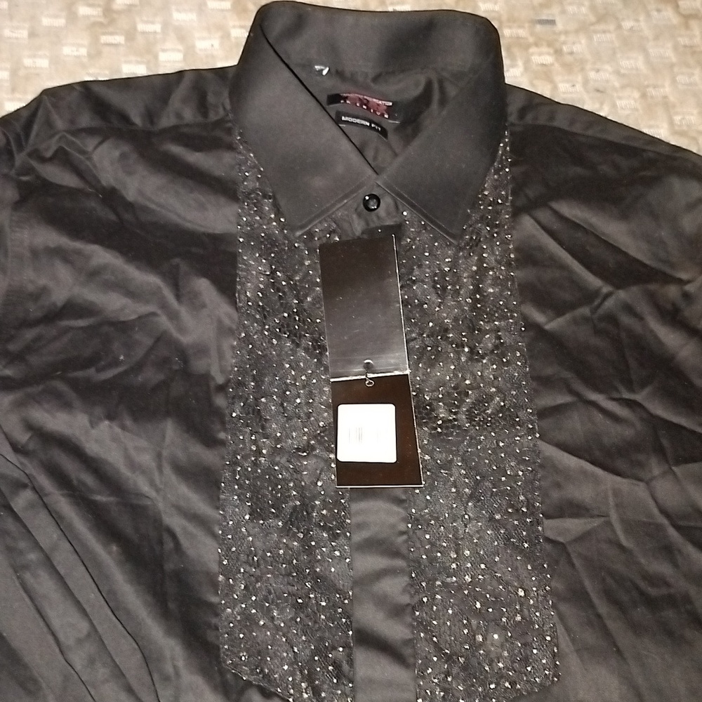 NWT LG Tailored Reaction Modern Fit Sparkle Formal Dress Shirt